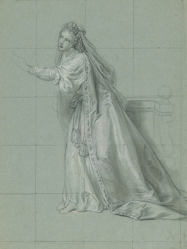 Charles-Antoine Coypel - Study of a Woman (Rodugune) Turned toward the Left
