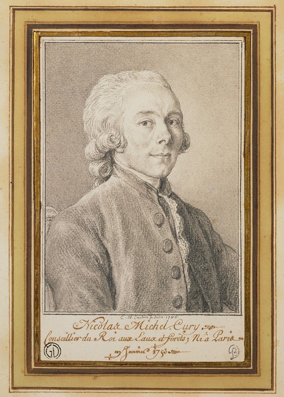 Charles Nicolas Cochin II - Portrait of Nicolas Michel Cury