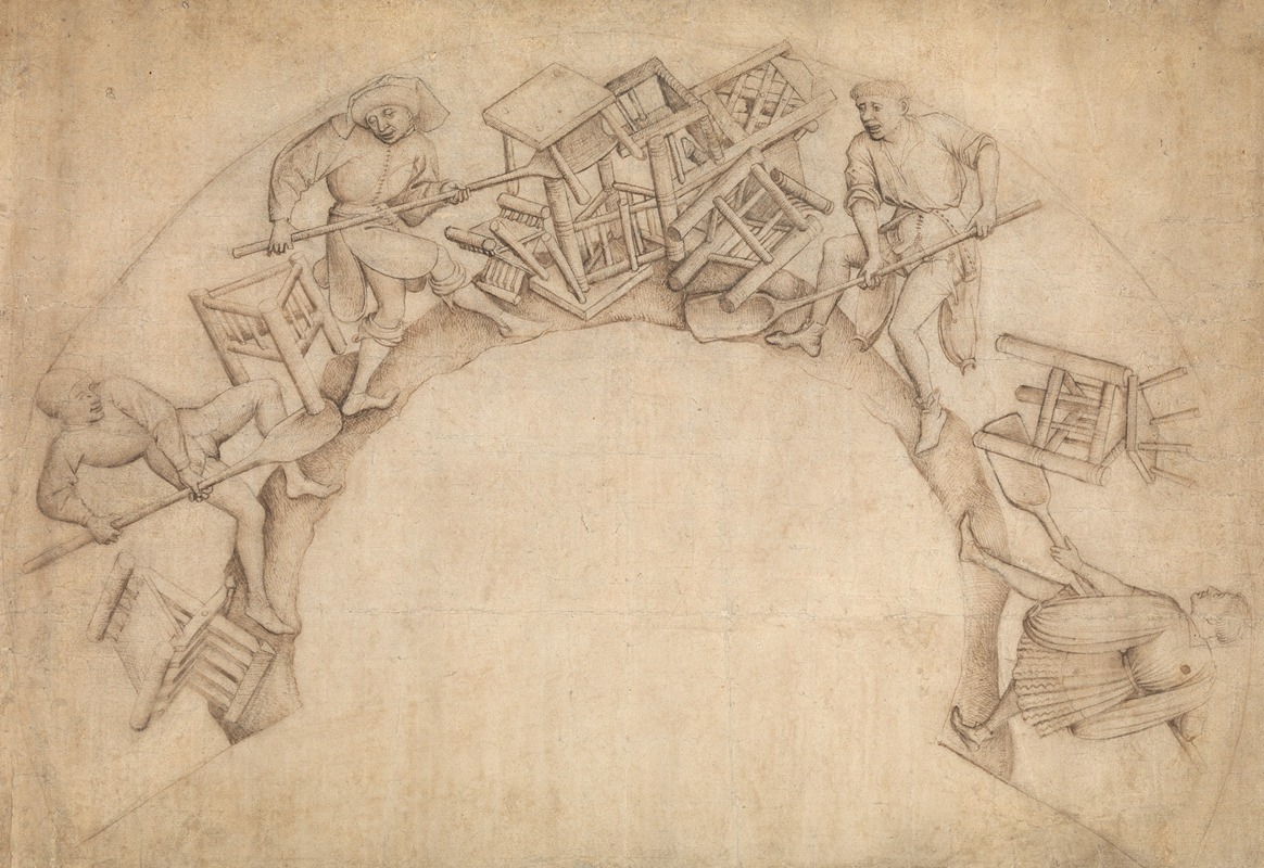 Circle of Rogier van der Weyden - Men Shoveling Chairs (Scupstoel)