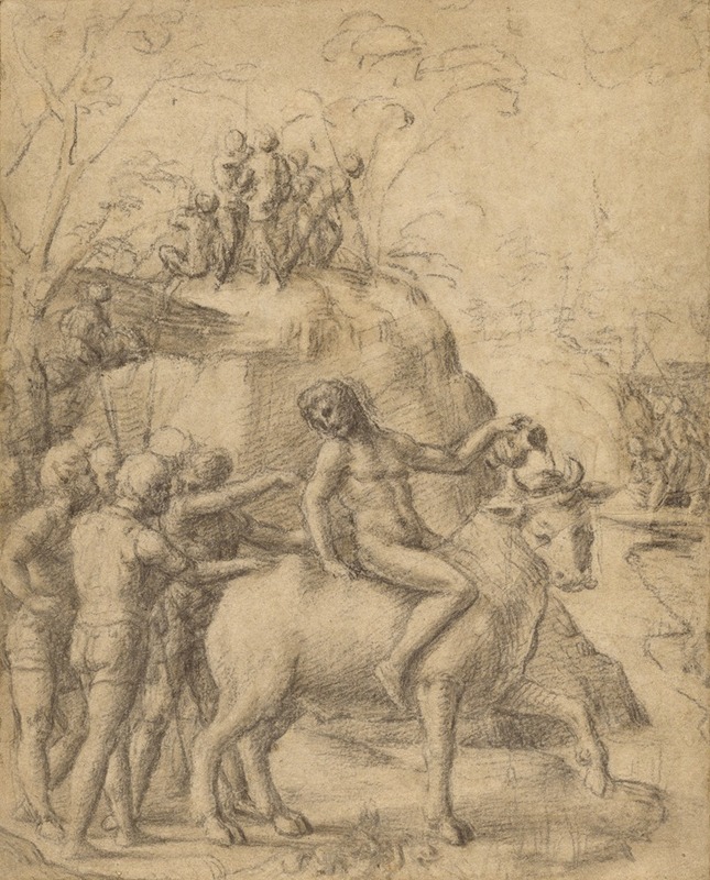 Correggio - A Man Riding a Bull, and Other Figures