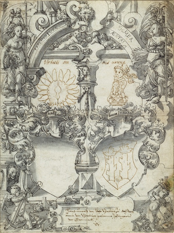 Daniel Lindtmayer - Design for a Marriage Window with the Seasons Spring and Summer