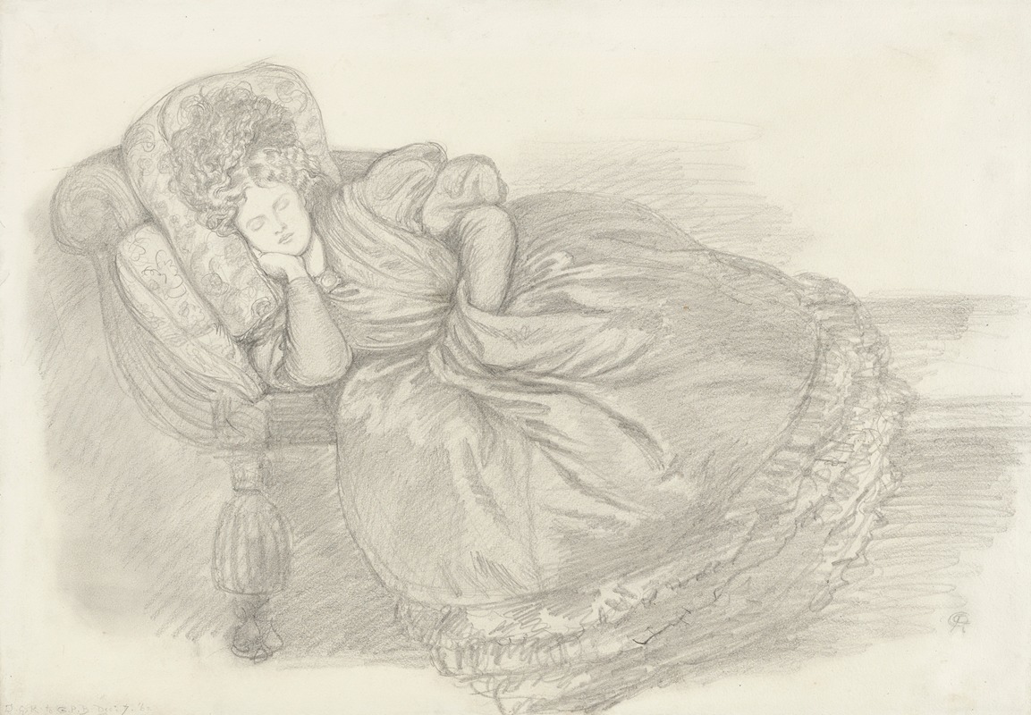 Dante Gabriel Rossetti - Study of Fanny Cornforth, asleep on a chaise-longue
