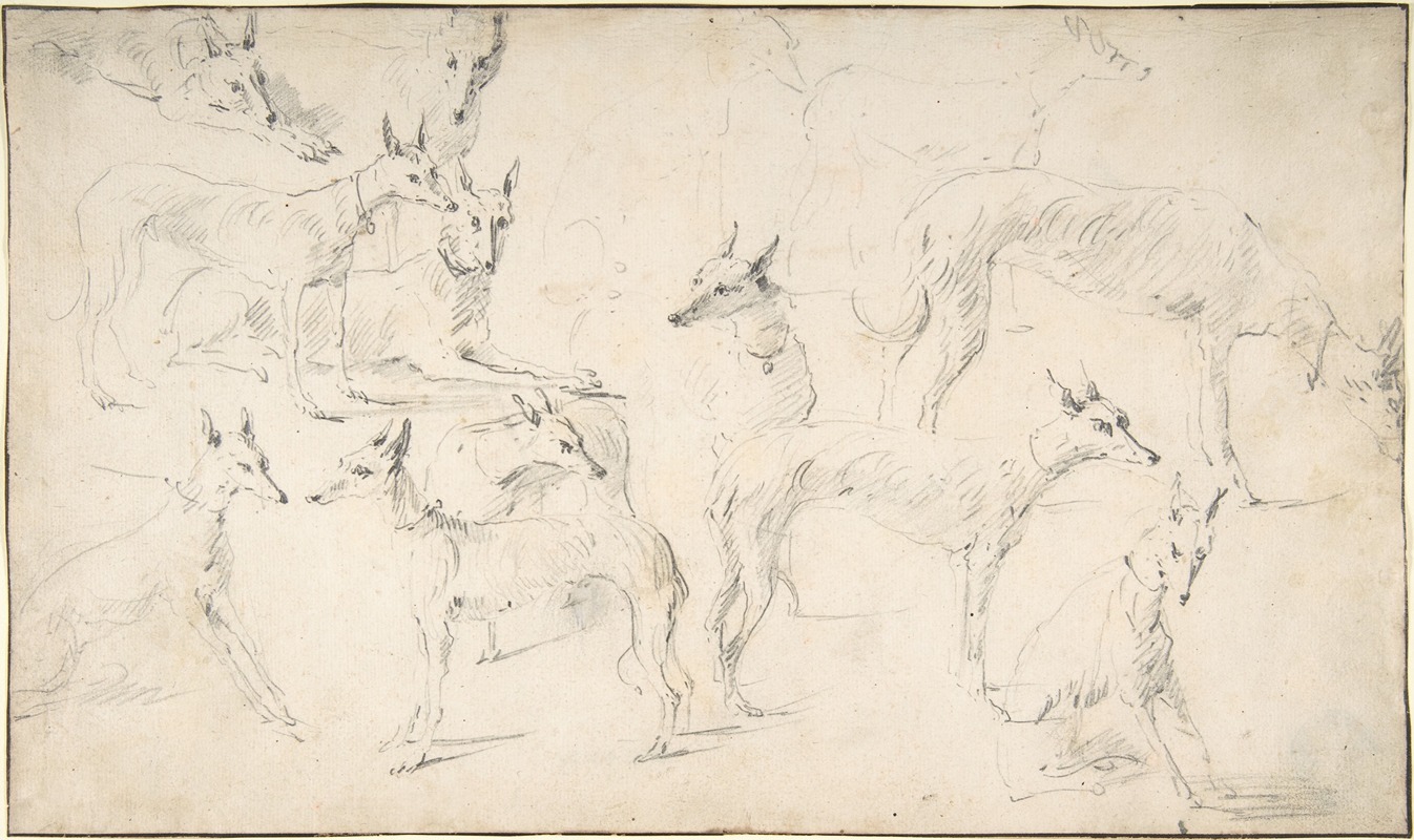 David Teniers The Younger - Studies of Hounds