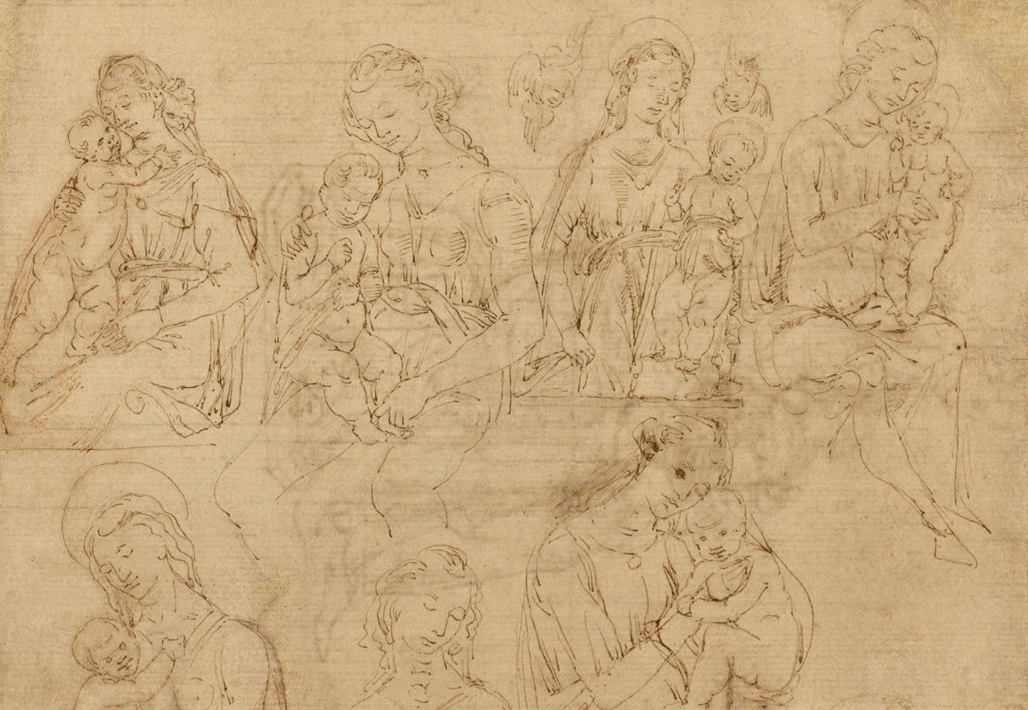 Desiderio da Settignano - Studies of the Virgin and Child