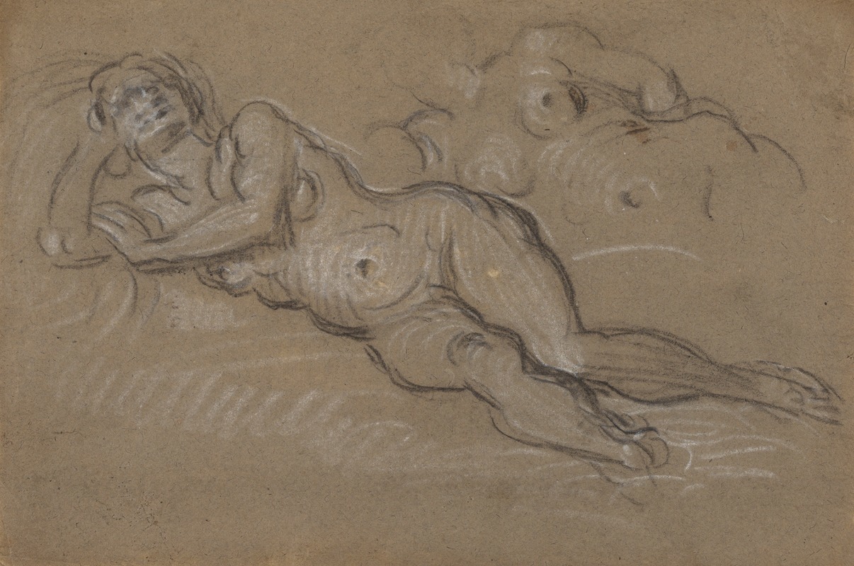 Domenico Tintoretto - Two Studies of a Reclining Female Nude