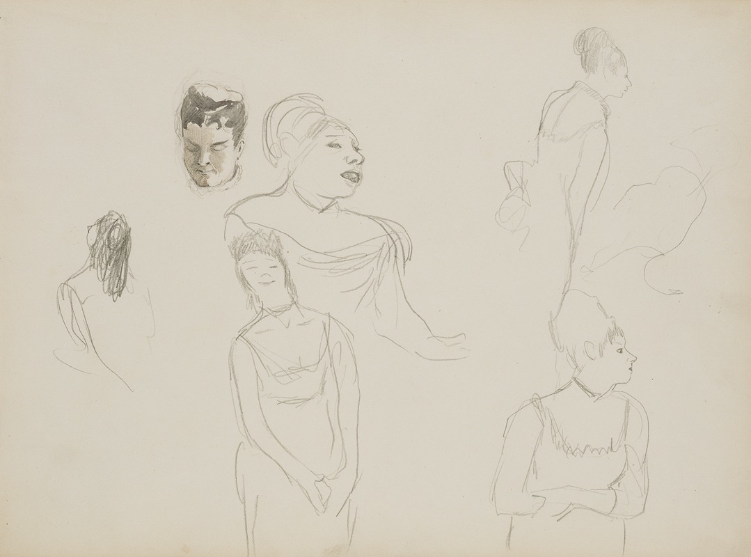 Edgar Degas - Sketches of Café Singers
