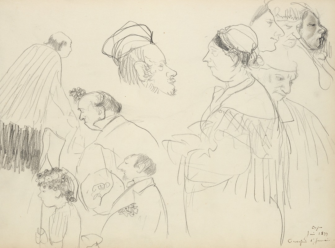 Edgar Degas - Sketches of Figures at a Funeral