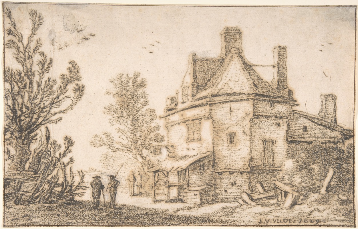 Esaias van de Velde - Landscape with an Inn