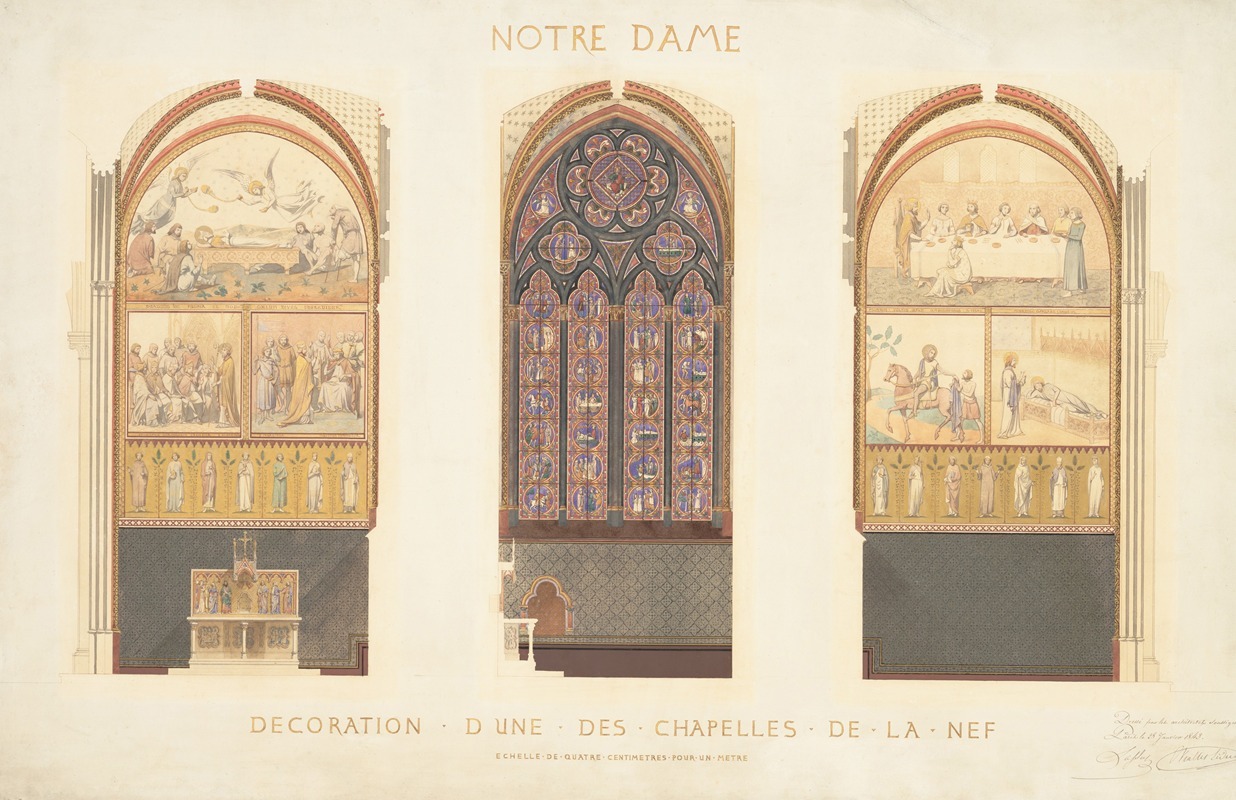 Eugène-Emmanuel Viollet-le-Duc - Plan for the Renovation of a Chapel in the Nave of the Cathedral of Notre Dame, Paris