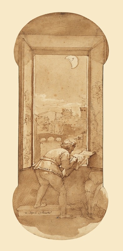 Federico Zuccaro - Taddeo Drawing by Moonlight in Calabrese’s House