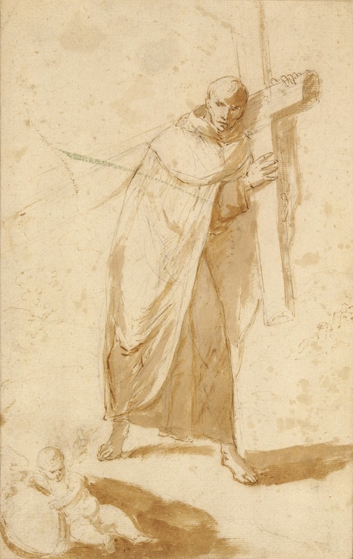 Follower of Bartolomé Esteban Murillo - A Monk Carrying a Cross