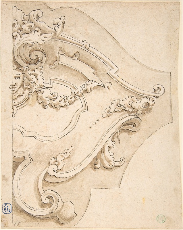 Fortunato Tesi - Design for Half Cartouche with Mask