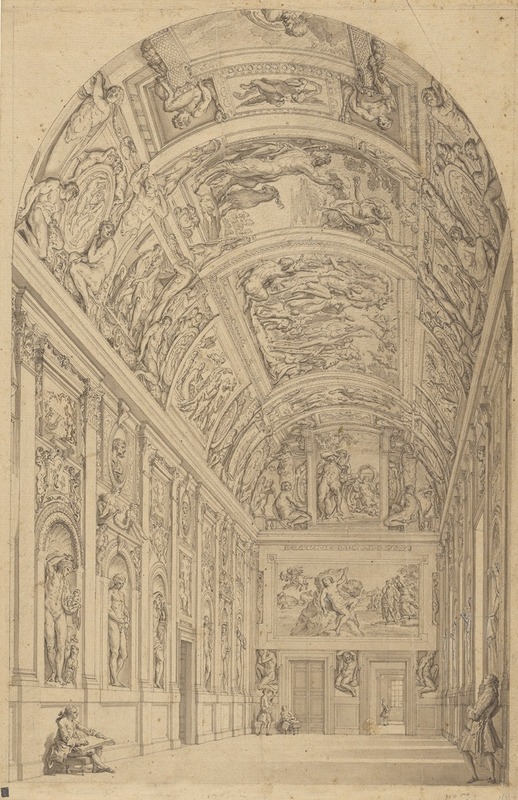Francesco Panini - View of the Farnese Gallery, Rome