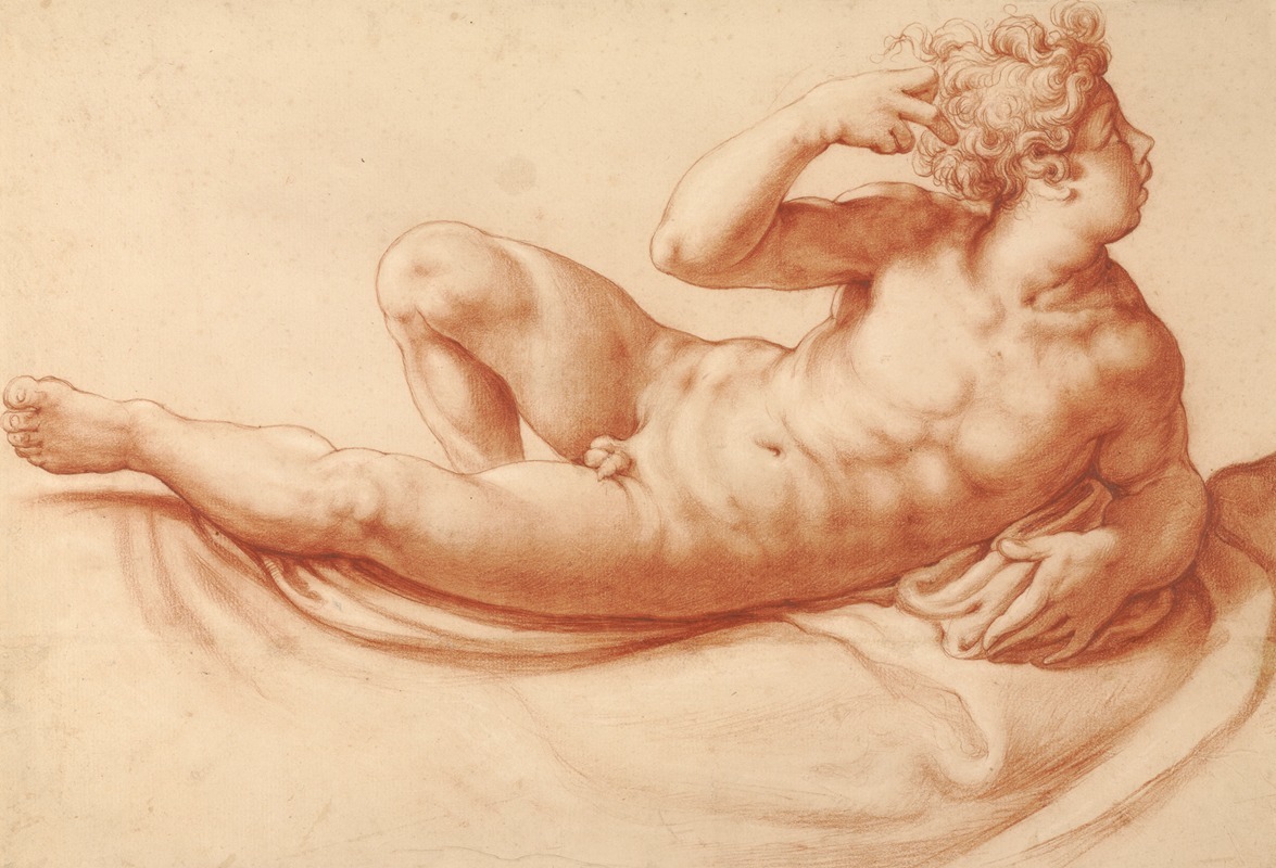 Francesco de' Rossi - Reclining Male Nude