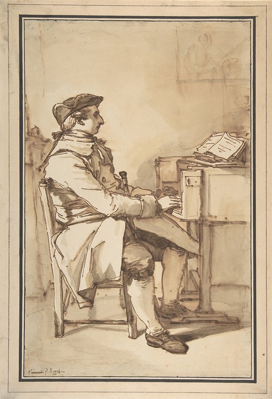 François-André Vincent - Man Seated at a Keyboard Instrument