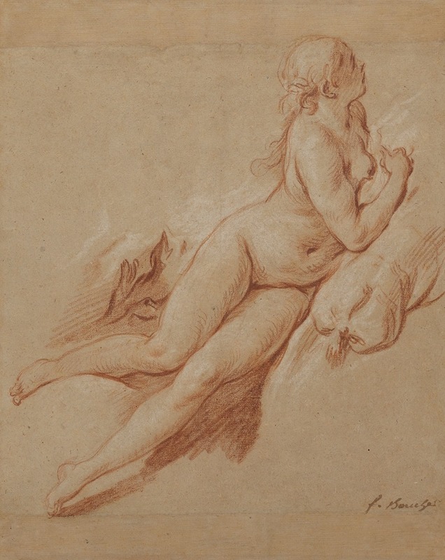 François Boucher - Study of a Reclining Nude