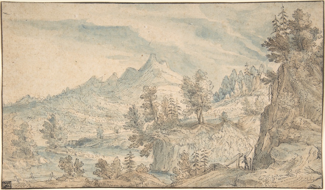 Frederik van Valkenborch - The Salzach Valley with a View of the Watzmann Massif in the Background