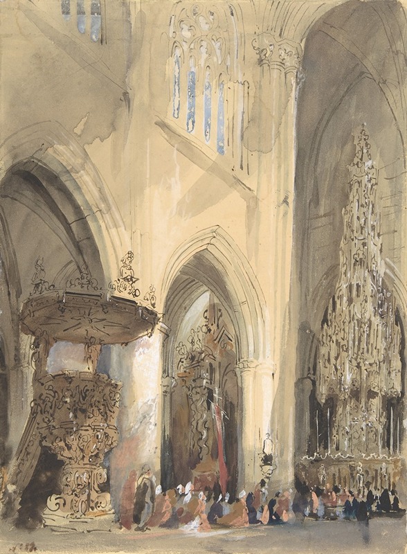 Genaro Pérez Villaamil - Interior of the Church of St. Jacques, Louvain