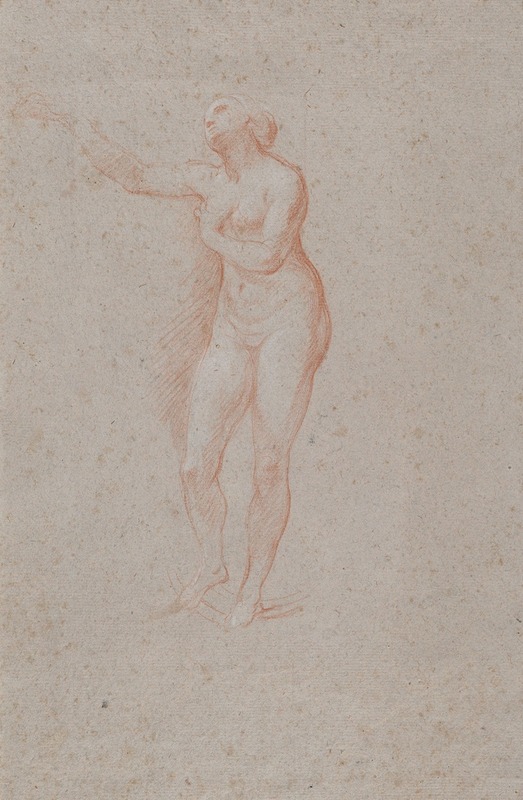 Giacomo Zoboli - Study of a Standing Female Nude in a Beckoning PoseTurned toward Left