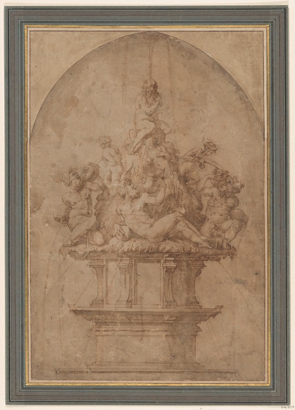 Giorgio Vasari - Design for a Fountain with River Gods and Nymphs