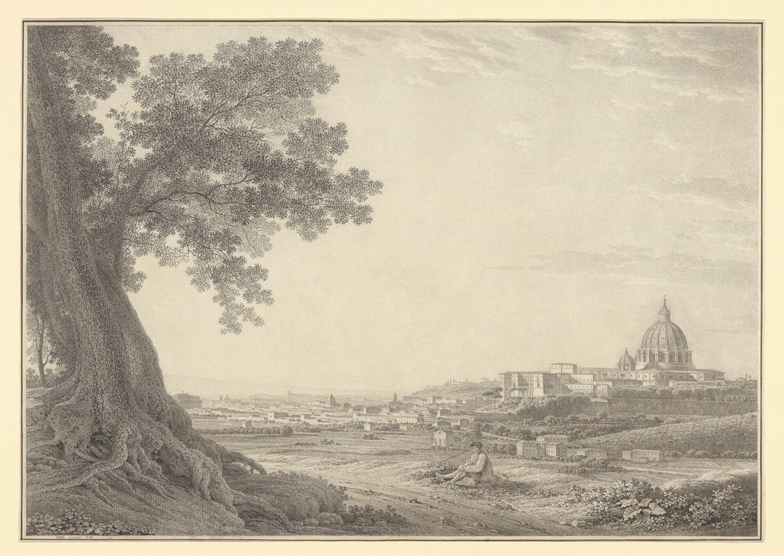Giovanni Battista Lusieri - An extensive view of Rome from the Orti della Pineta Sacchetti