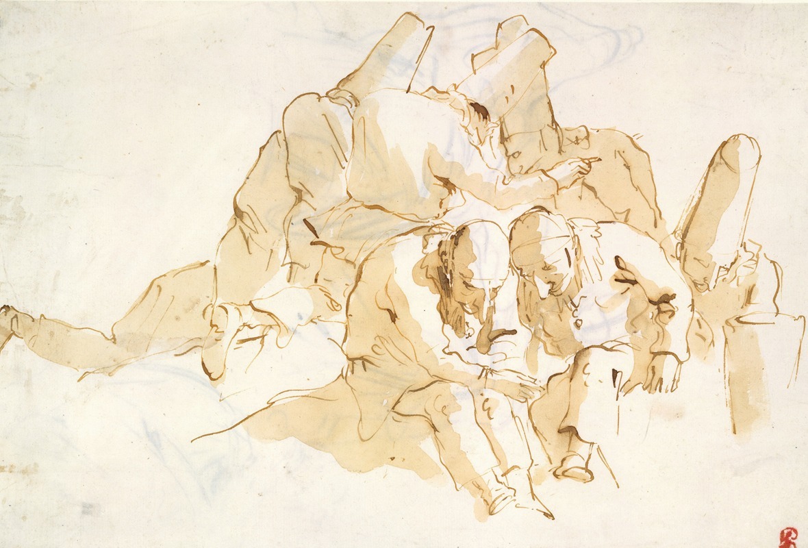 Giovanni Battista Tiepolo - A Group of Punchinelli Seated