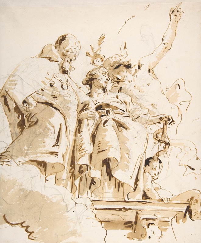 Giovanni Battista Tiepolo - Aged Dignitary Attended by Mercury and Prudence