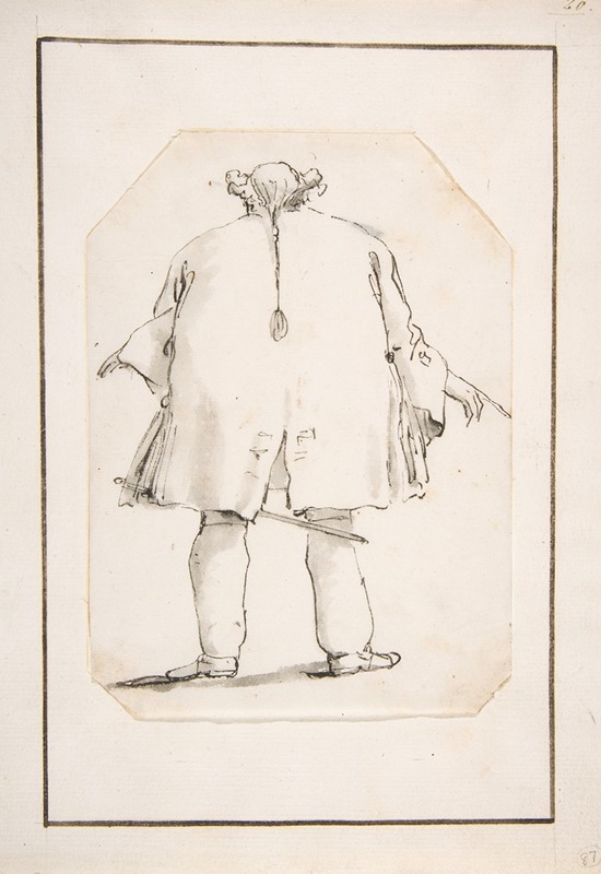 Giovanni Battista Tiepolo - Caricature of a Fat Man, Seen From Behind