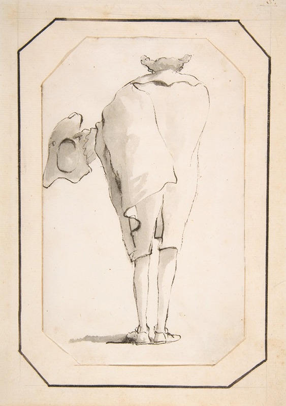 Giovanni Battista Tiepolo - Caricature of a Man Holding a Tricorne, Seen from Behind