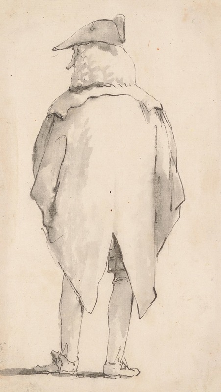 Giovanni Battista Tiepolo - Caricature of a Man Wearing a Wig and a Tricorne, Seen from Behind