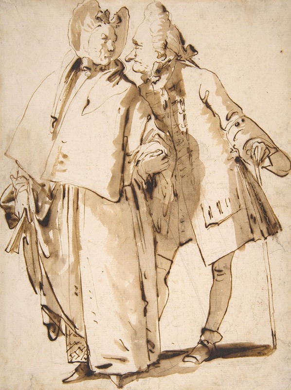 Giovanni Battista Tiepolo - Caricature; An Elderly Couple