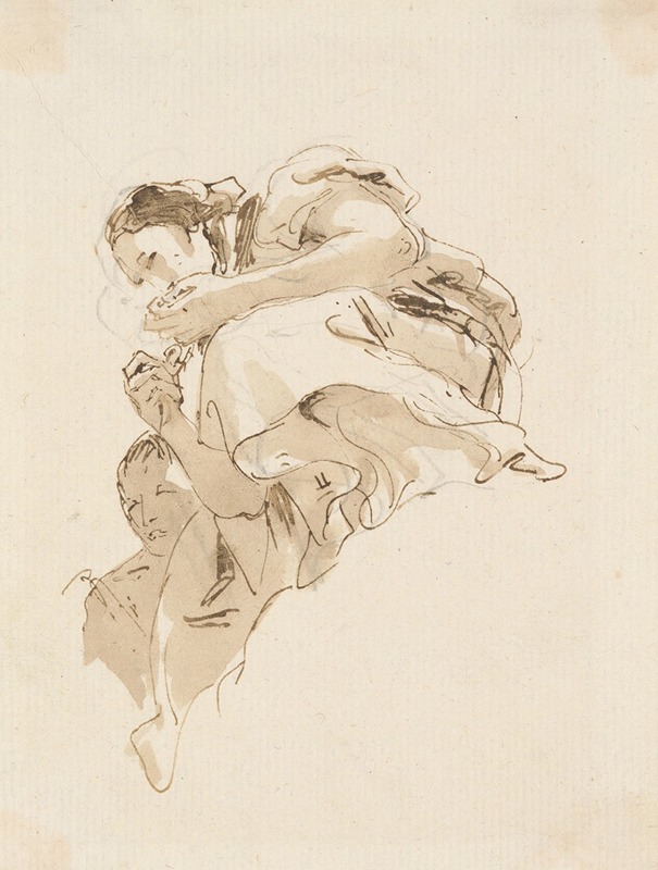 Giovanni Battista Tiepolo - Crouching Woman with a Boy Behind Her