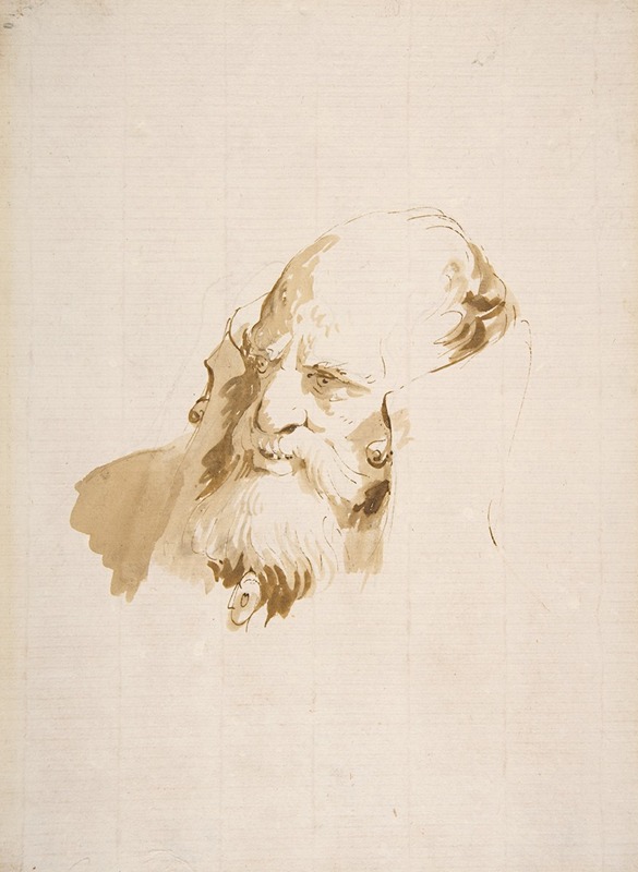 Giovanni Battista Tiepolo - Head of a Man Wearing a High Collar