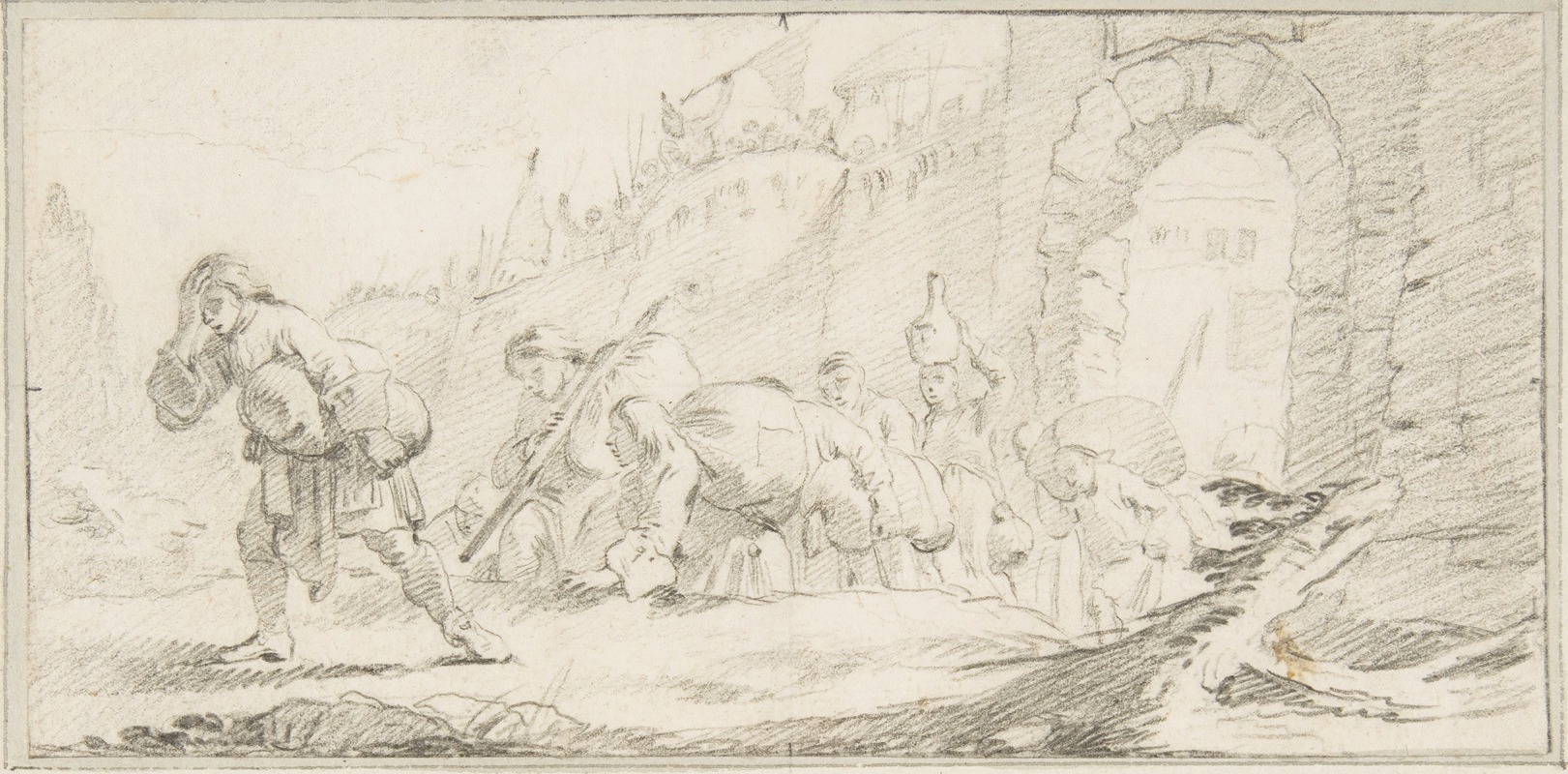 Giovanni Battista Tiepolo - Inhabitants Leaving a Conquered City