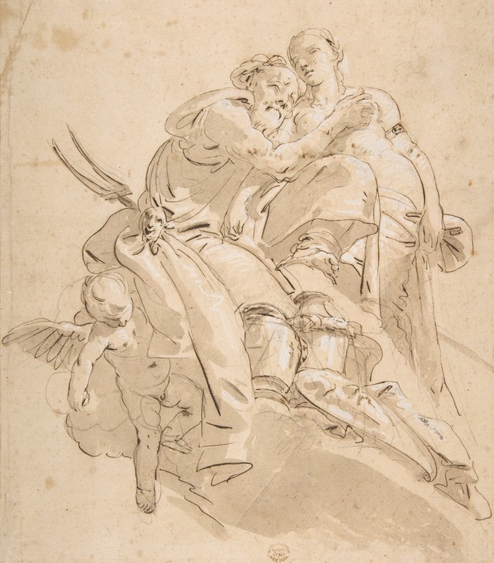 Giovanni Battista Tiepolo - Marine Deity with Attendant Female Figure