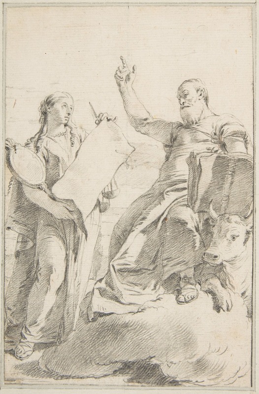 Giovanni Battista Tiepolo - Saint Luke with a Female Allegorical Figure