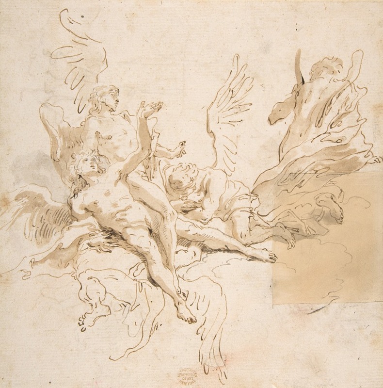 Giovanni Battista Tiepolo - Sheet of Studies; Five Angels
