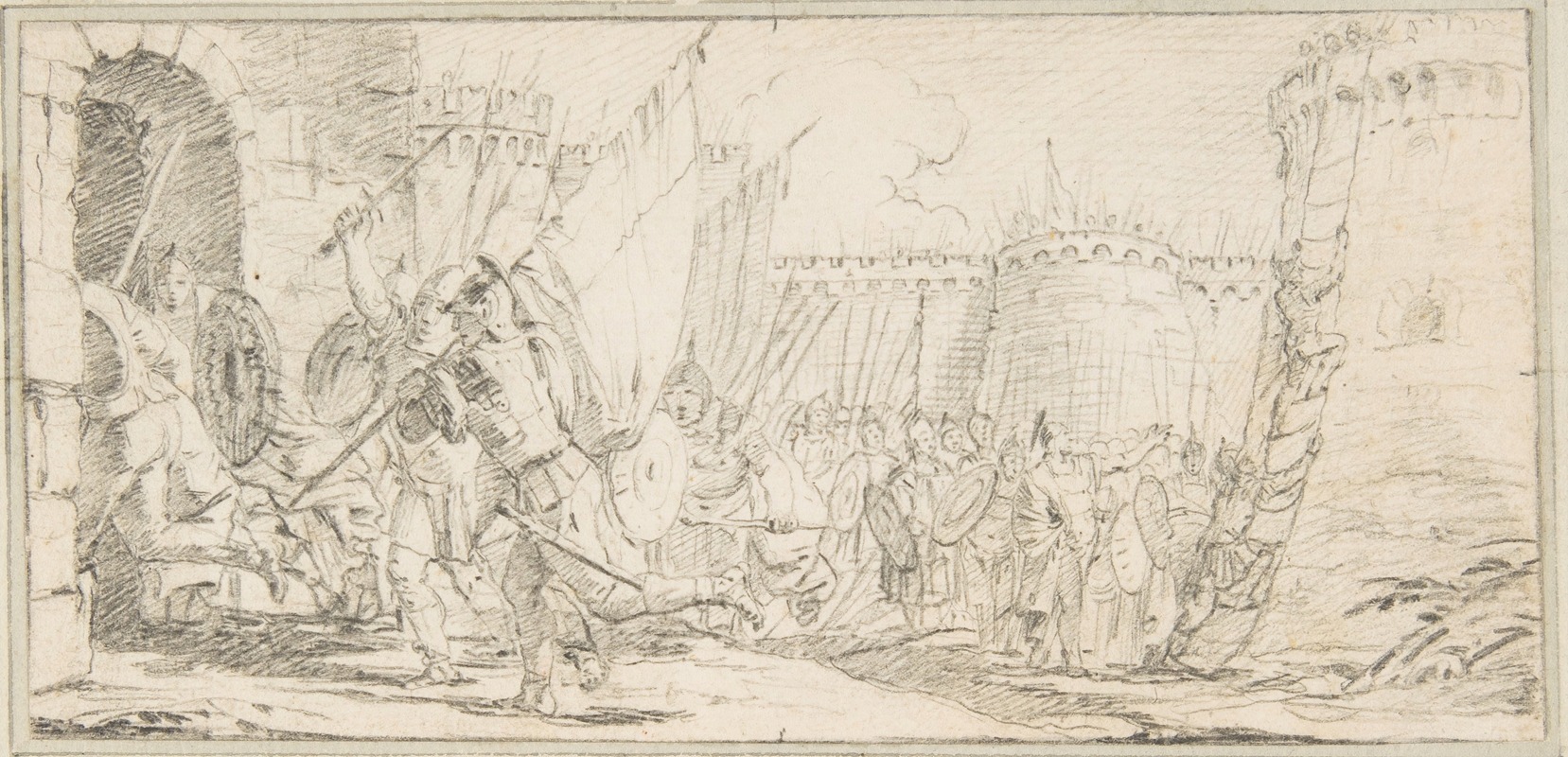 Giovanni Battista Tiepolo - Soldiers Storming a City