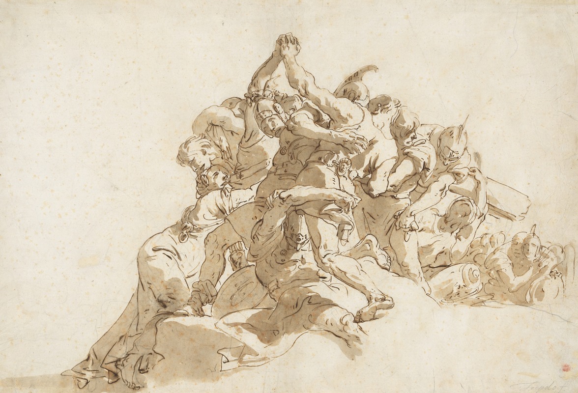 Giovanni Battista Tiepolo - Soldiers Trying to Prevent Two Men From Fighting