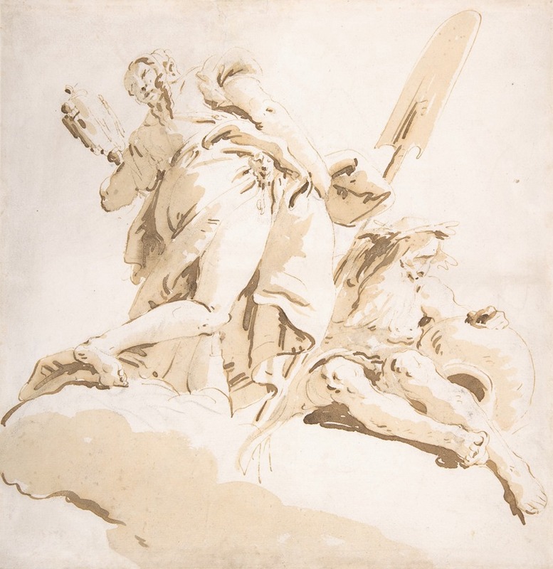 Giovanni Battista Tiepolo - Standing Figure of Prudence and a Seated River God