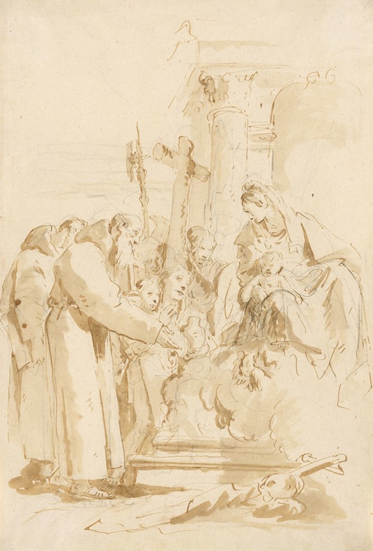 Giovanni Battista Tiepolo - The Virgin and Child Adored by Monks and Others
