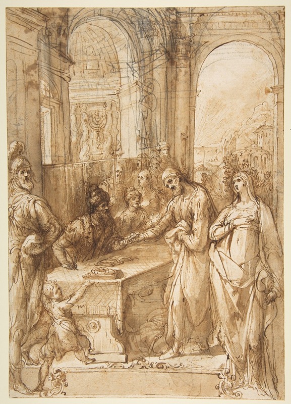 Giovanni de' Vecchi - Esther and Mordecai before King Ahasuerus (Esther 8;1- 12)