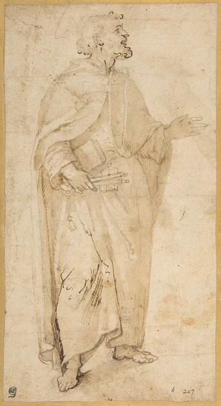 Giovanni de' Vecchi - Standing Figure of Saint Peter Holding Book and Keys.