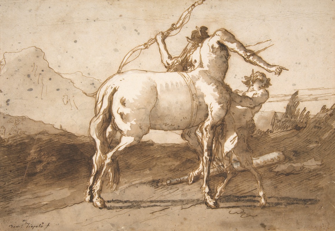 Giovanni Domenico Tiepolo - A Centaur and a Satyr