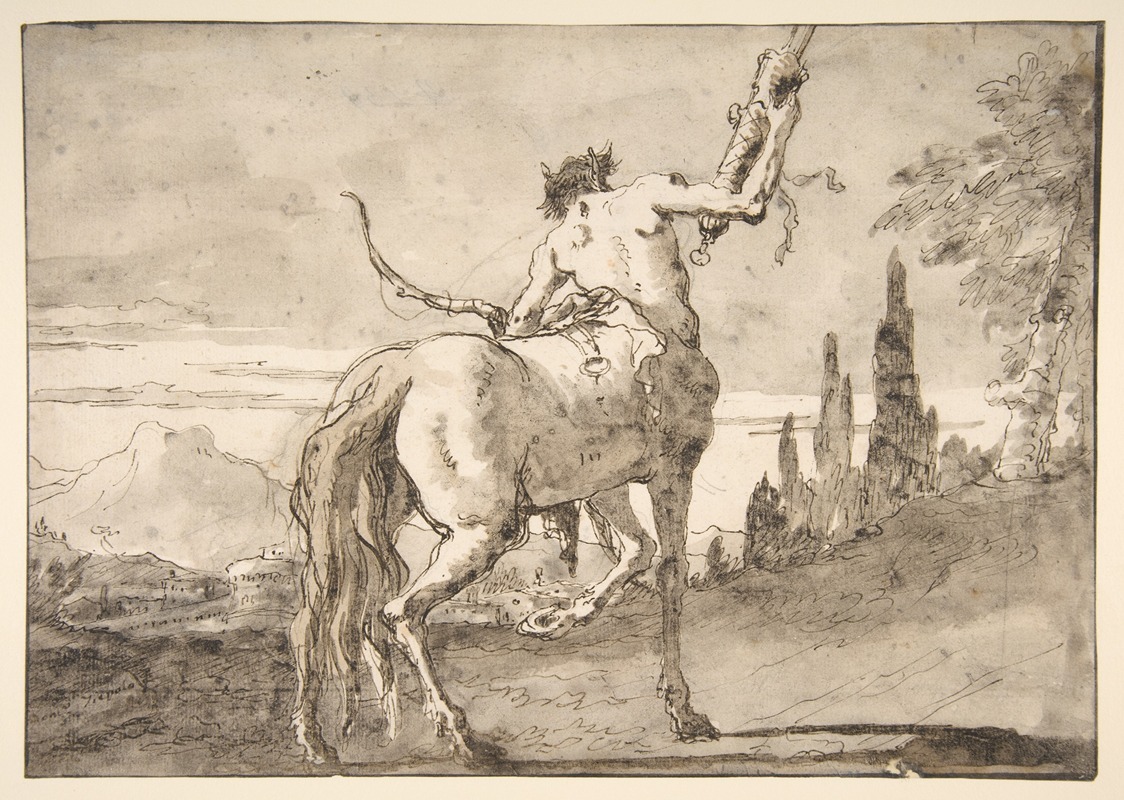 Giovanni Domenico Tiepolo - Centaur Holding Up a Quiver