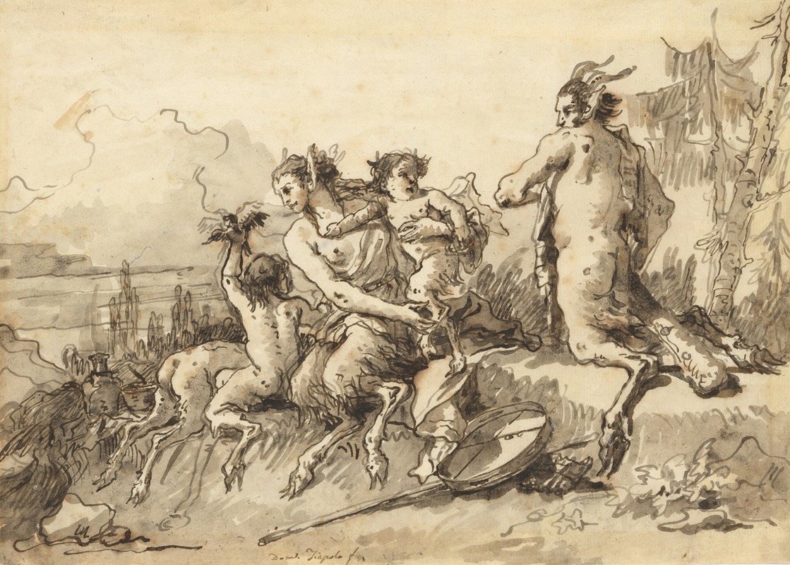 Giovanni Domenico Tiepolo - Satyr Family in a Wild Landscape