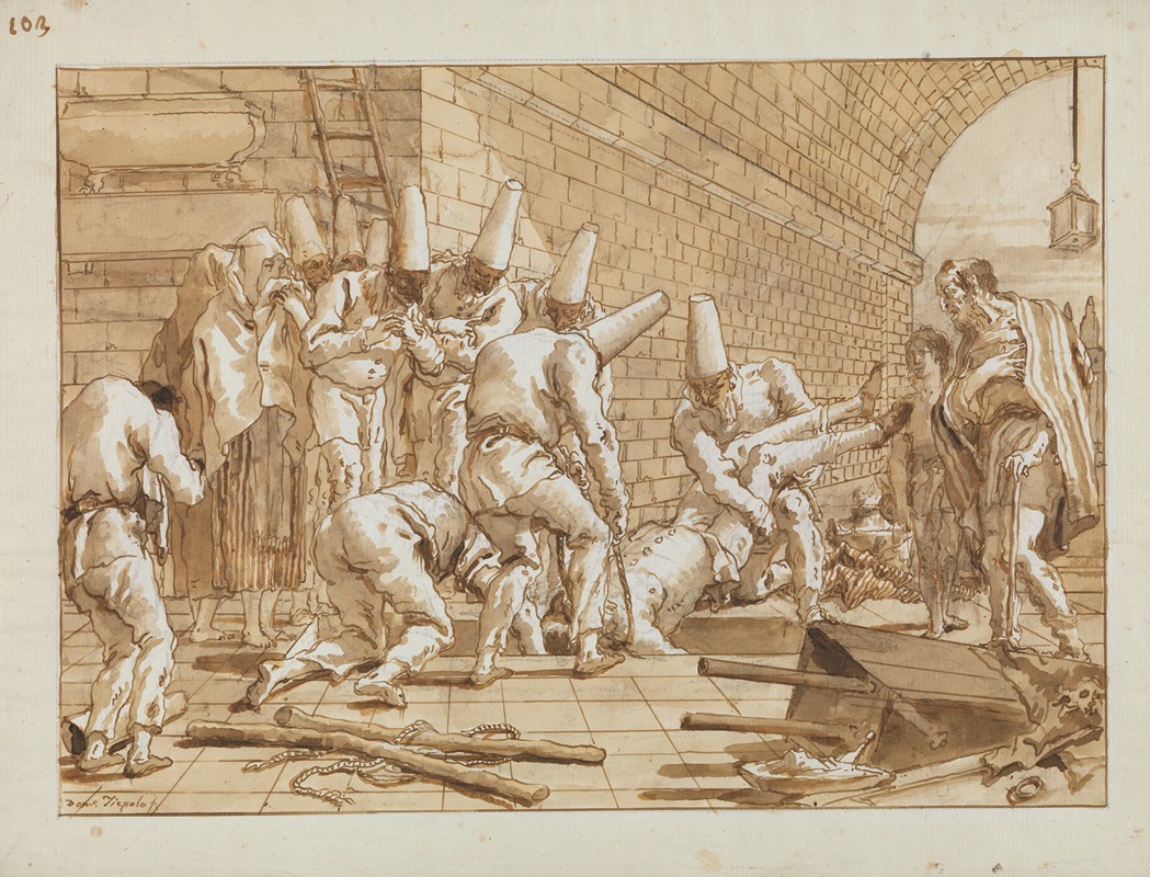 Giovanni Domenico Tiepolo - The Burial of Punchinello