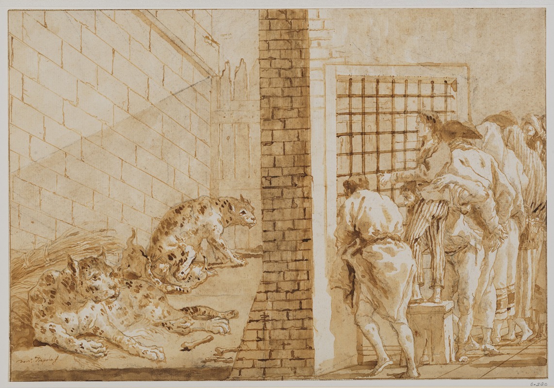 Giovanni Domenico Tiepolo - The Leopards’ Cage at the Menagerie