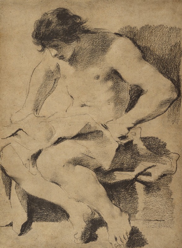 Guercino - Study of a Seated Young Man