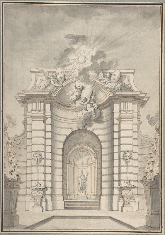 Guillaume Taraval - Design for Festival Architecture for an Entry into Paris for the King of Sweden, Fredrerick I of Hesse
